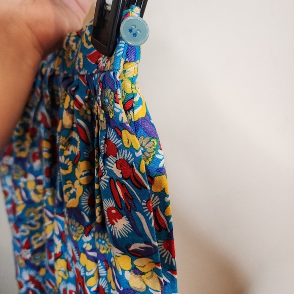 Vintage Saks Fifth Avenue Linen Floral Pleated Maxi Skirt. Size 8. Runs small. - Picture 14 of 15